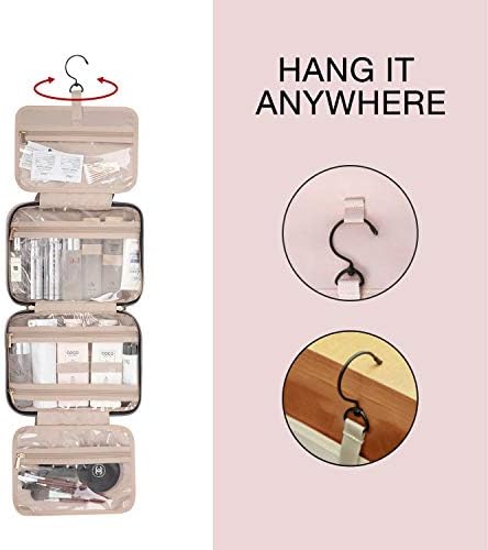 BAGSMART Toiletry Bag Travel Bag with Hanging Hook, Water-resistant Makeup Cosmetic Bag Travel Organizer for Accessories, Shampoo, Full-size Container, Toiletries - Image 5