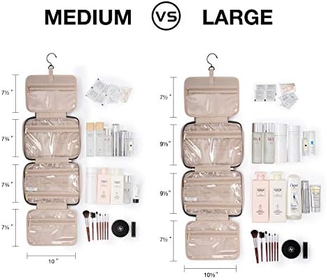 BAGSMART Toiletry Bag Travel Bag with Hanging Hook, Water-resistant Makeup Cosmetic Bag Travel Organizer for Accessories, Shampoo, Full-size Container, Toiletries - Image 2