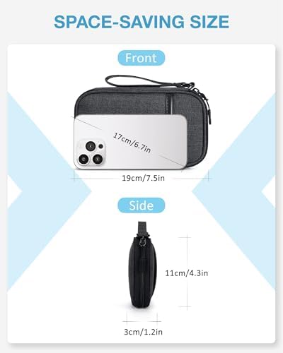 BAGSMART Cord Organizer Travel Cable Organizer Bag Tech Electronic Organizer Travel Case, Travel Essentials for Charger, Cable, Phone, Flash drive, Single Layer - Black - Image 3