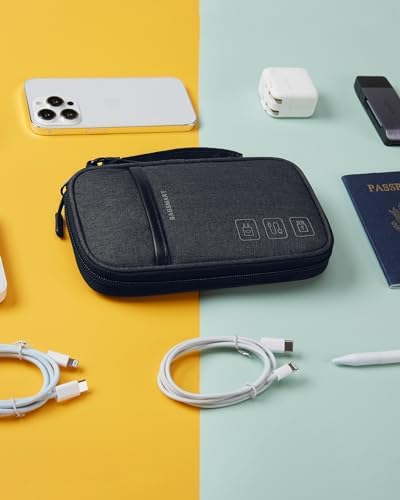 BAGSMART Cord Organizer Travel Cable Organizer Bag Tech Electronic Organizer Travel Case, Travel Essentials for Charger, Cable, Phone, Flash drive, Single Layer - Black - Image 7