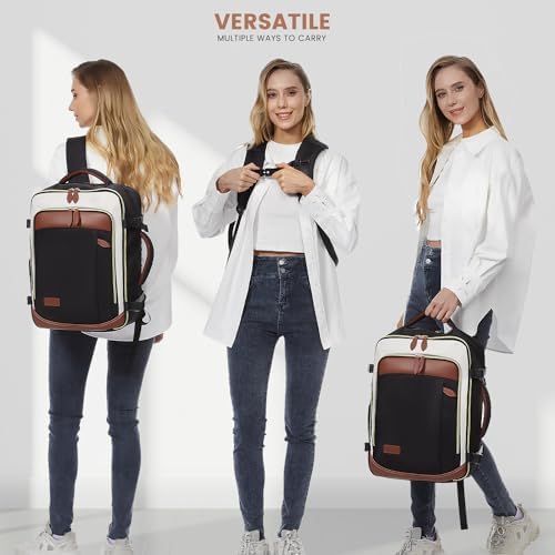 LOVEVOOK Travel Backpack for Women, 40L Carry On Backpack with 3 Packing Cubes,TSA Personal Item Travel Bag Airline Approved, Water Resistant Weekender Overnight Luggage Daypack, Fits 17 Inch Laptop - Image 6