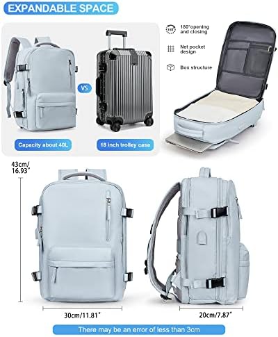 VGCUB Large Travel Backpack Bag for Women Men,Carry on Backpack,17 Inch Laptop Business Work Waterproof Backpack with Laptop Compartment,Person Item Flight Approved,Mochila de Viaje,Blue - Image 6