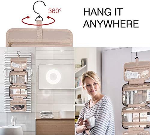 BAGSMART Toiletry Bag Travel Bag with Hanging Hook, Water-resistant Makeup Cosmetic Bag Travel Organizer for Accessories, Shampoo, Full-size Container, Toiletries - Image 7