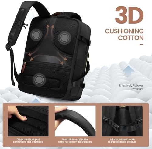 LOVEVOOK Travel Backpack for Women, 40L Carry On Backpack with 3 Packing Cubes,TSA Personal Item Travel Bag Airline Approved, Water Resistant Weekender Overnight Luggage Daypack, Fits 17 Inch Laptop - Image 3