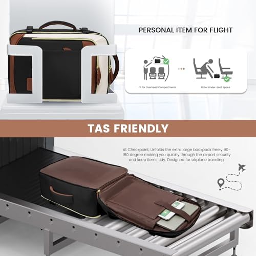 LOVEVOOK Travel Backpack for Women, 40L Carry On Backpack with 3 Packing Cubes,TSA Personal Item Travel Bag Airline Approved, Water Resistant Weekender Overnight Luggage Daypack, Fits 17 Inch Laptop - Image 5