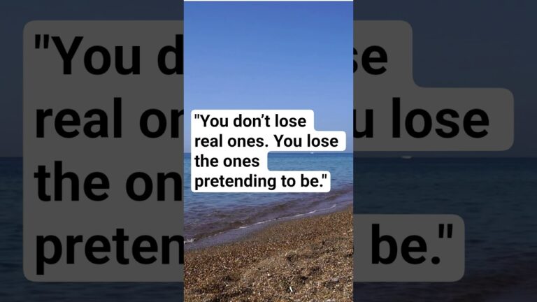 You don’t lose real ones. You lose the ones pretending to be.