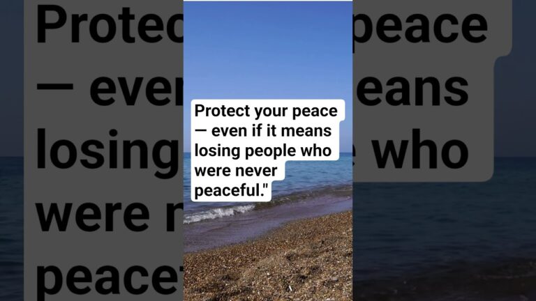 Protect your peace — even if it means losing people who were never peaceful.”