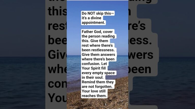 Do NOT skip this—it’s a divine appointment.Father God, cover the person reading this.
