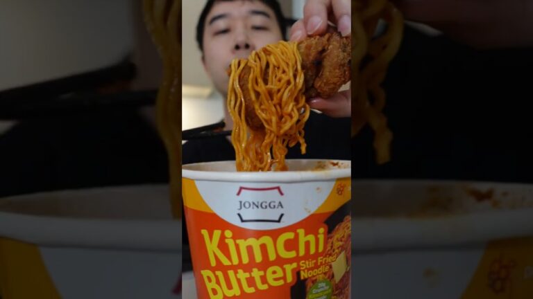 instant noodles with KOREAN FRIED CHICKEN